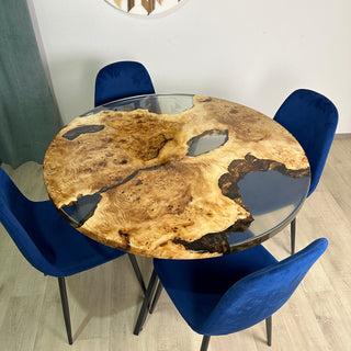 Round Clear Epoxy Resin Dining Table