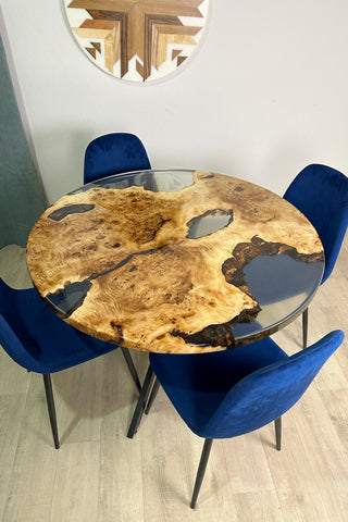 Round Clear Epoxy Resin Dining Table