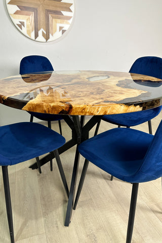 Round Clear Epoxy Resin Dining Table