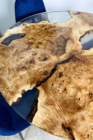 Round Clear Epoxy Resin Dining Table