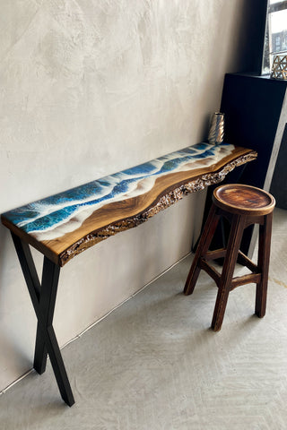 Ocean Wave Epoxy Console Table