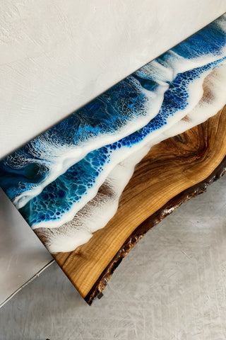 Ocean Wave Epoxy Console Table