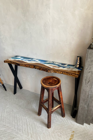 Ocean Wave Epoxy Console Table