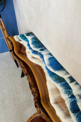 Ocean Wave Epoxy Console Table