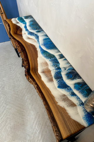 Ocean Wave Epoxy Console Table