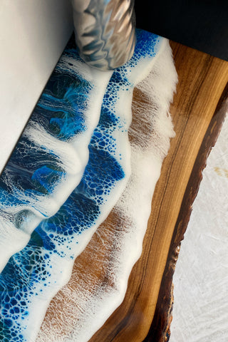 Ocean Wave Epoxy Console Table