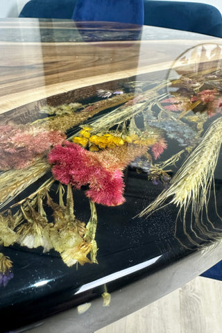 Pressed Flower Round Dining Table