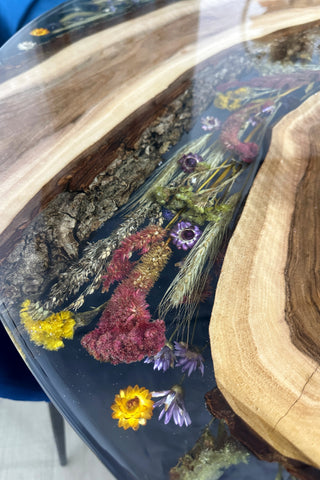Pressed Flower Round Dining Table