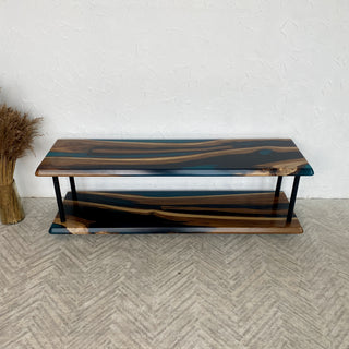 Walnut Wood Resin Tv Console