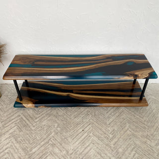 Walnut Wood Resin Tv Console