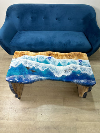 Double Waterfall Live Edge River Coffee Table