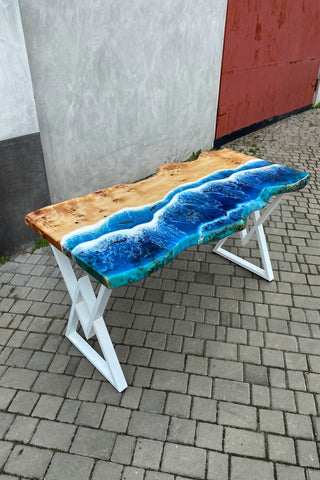 Оcean live edge resin dining table