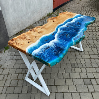 Оcean Esstisch aus Kunstharz mit lebendiger Kante