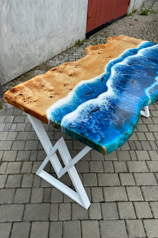 Оcean live edge resin dining table