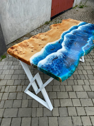 Оcean live edge resin dining table