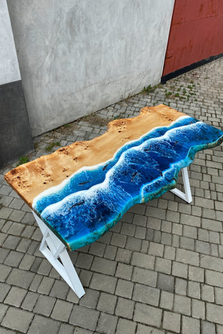 Оcean live edge resin dining table