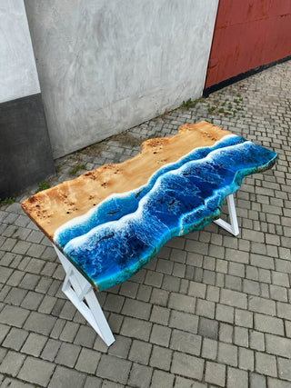 Оcean live edge resin dining table