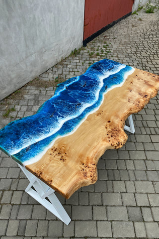 Оcean live edge resin dining table