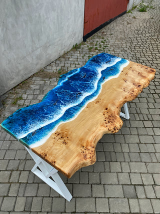 Оcean live edge resin dining table