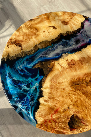 Round Coffee Epoxy Table Set of 2