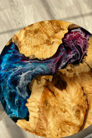 Round Coffee Epoxy Table Set of 2