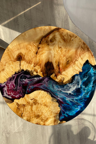 Round Coffee Epoxy Table Set of 2