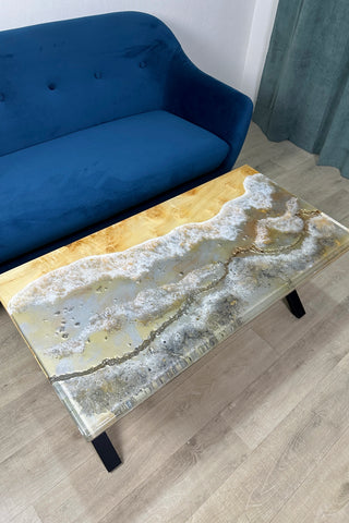 Gold Resin Wood Table