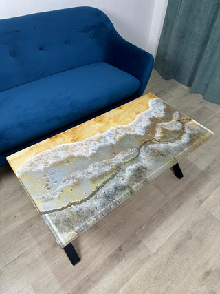 Gold Resin Wood Table