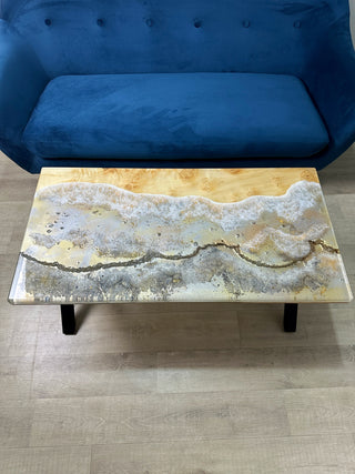 Gold Resin Wood Table