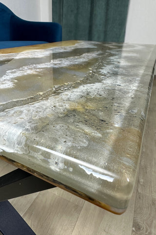 Gold Resin Wood Table