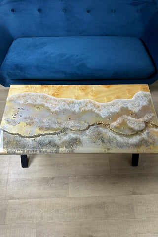 Gold Resin Wood Table