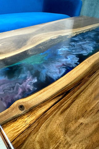 Waterfall Wood and Space Colors Epoxy Table