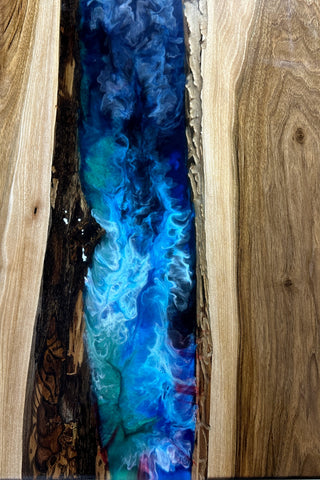 Waterfall Wood and Space Colors Epoxy Table