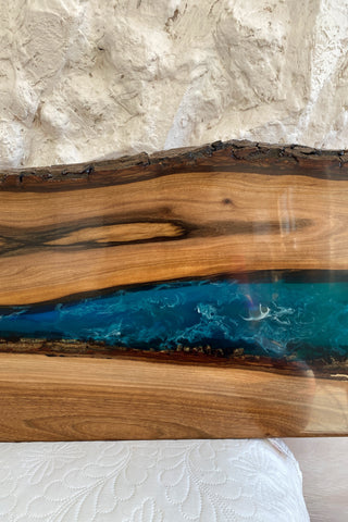 Epoxy Resin River Headboard