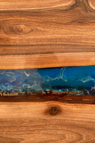 Epoxy Resin River Headboard