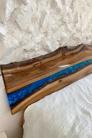 Epoxy Resin River Headboard