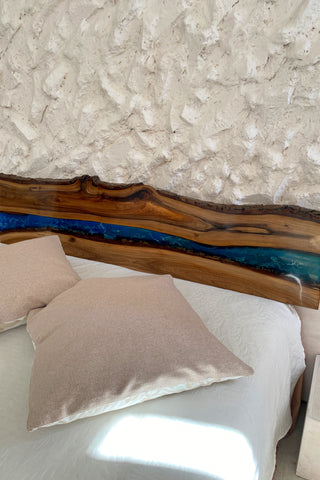 Epoxy Resin River Headboard