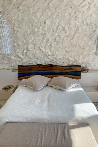 Epoxy Resin River Headboard