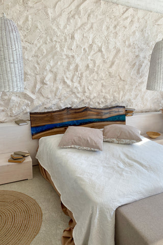 Epoxy Resin River Headboard
