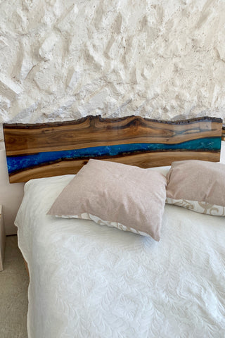 Epoxy Resin River Headboard
