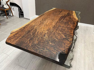 Black Walnut Live Edge Epoxy River Dining Table