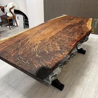 Black Walnut Live Edge Epoxy River Dining Table