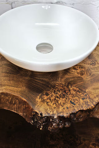 Wood Slab Live Edge Bathroom Vanity