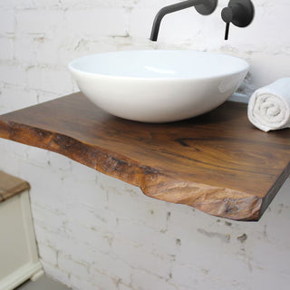 Bathroom vanity shelf, wood countertop, bathroom decor, solid walnut shelf