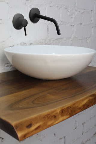 Bathroom vanity shelf, wood countertop, bathroom decor, solid walnut shelf