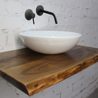 Bathroom vanity shelf, wood countertop, bathroom decor, solid walnut shelf