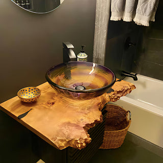 Poplar Wood Live Edge Bathroom Vanity Top