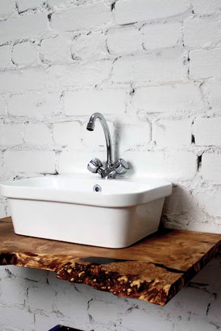 Poplar Wood Live Edge Bathroom Vanity Top
