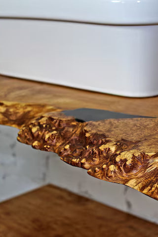 Poplar Wood Live Edge Bathroom Vanity Top