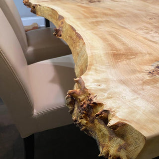 Burl Polar Wood Live edges dining Table
